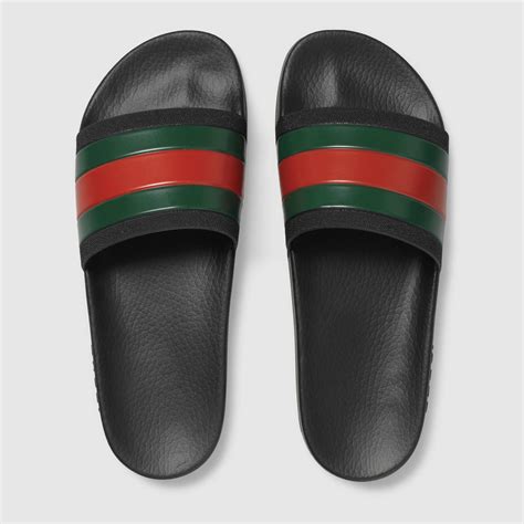 gucci mens slides black|men's Gucci slides cheap.